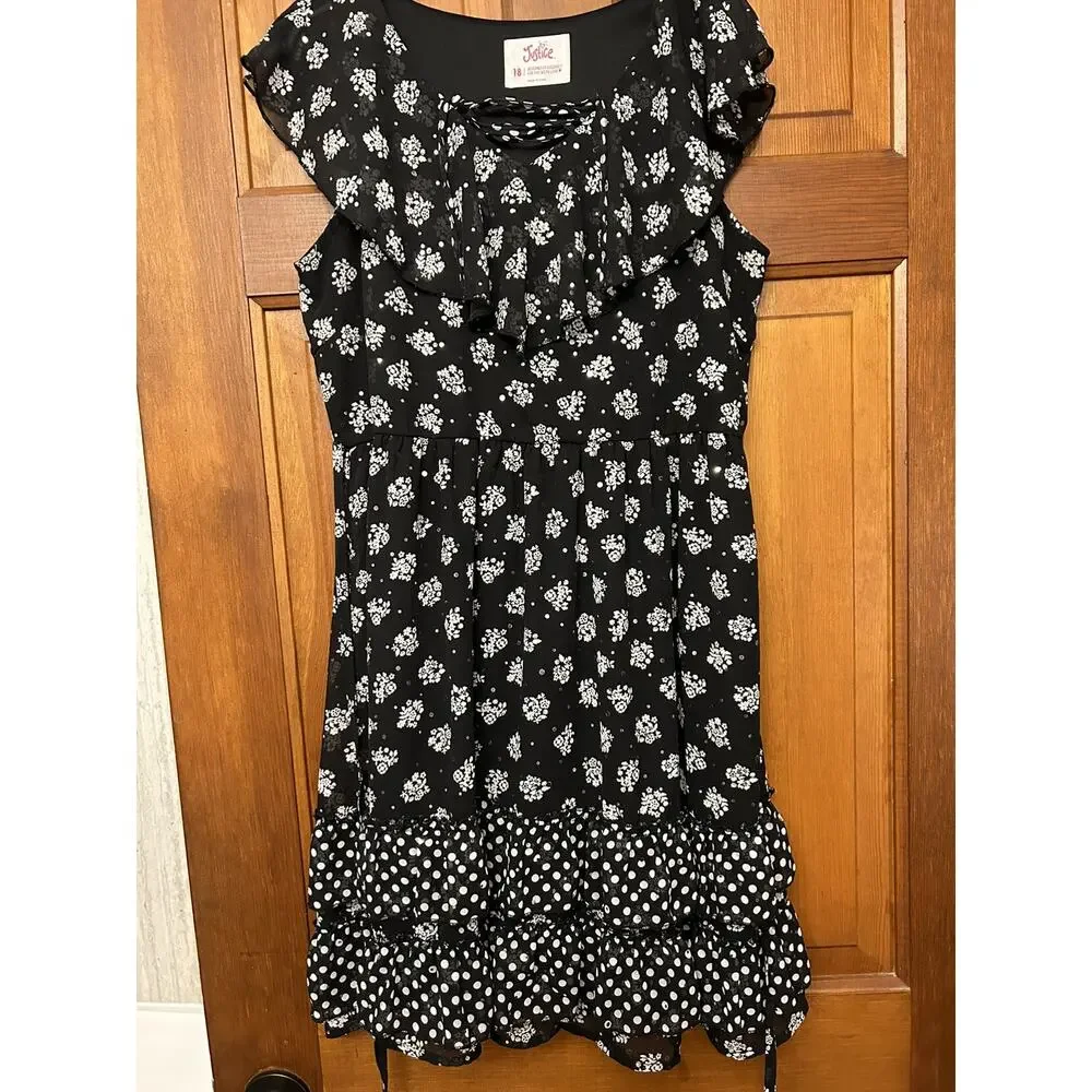 Justice Black And White Dress size 18